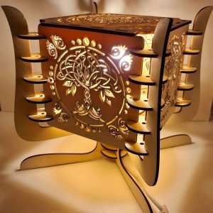 Laser Cut Tree of Life Shadow Bedside Table Lamp