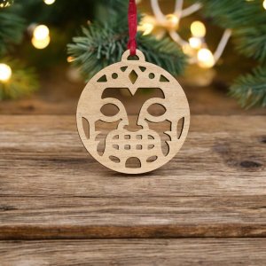 Laser Cut Tribal Face Christmas Ornament Vector
