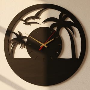 Laser Cut Tropical Beach Wall Clock