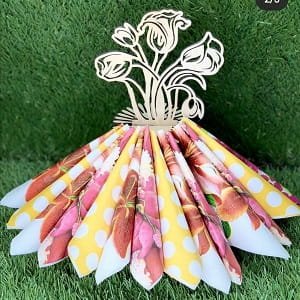 Laser Cut Tulip Flower Napkin Holder