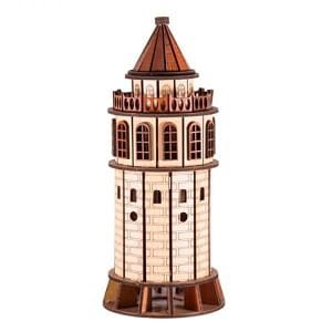 Laser Cut Turkey Galata Tower Monument Building 3D Wood Model