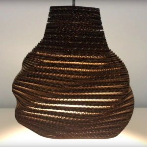 Laser Cut Twisted Hexagonal Cardboard Lampshade Vector