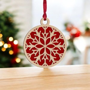 Laser Cut Two Layer Christmas Tree Ornament Vector