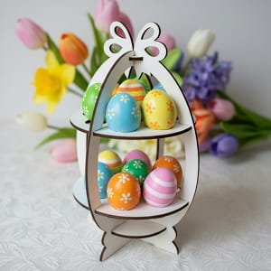 Laser Cut Two Tier Easter Egg Holder Festive Display Stand