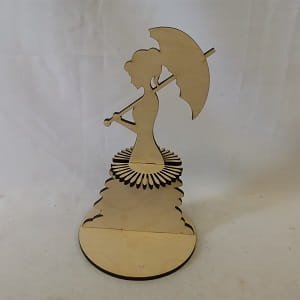 Laser Cut Umbrella Girl Decorative Napkin Holder