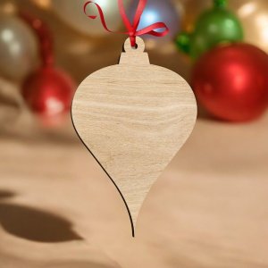 Laser Cut Unfinished Christmas Ornament Vector