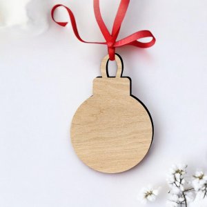 Laser Cut Unfinished Christmas Ornament Wood Cutout Vector