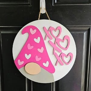 Laser Cut Valentine Gnome Door Hanger