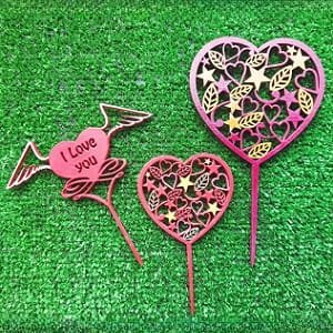 Laser Cut Valentines Day, Anniversary and Wedding Cake Topper Bundle