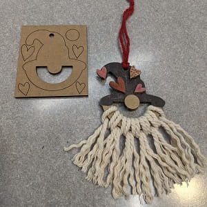 Laser Cut Valentines Day Gnome Ornament