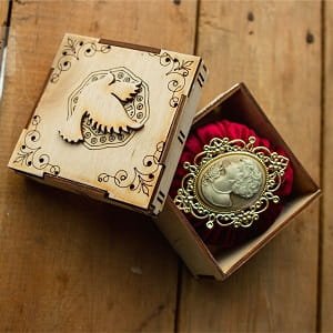 Laser Cut Vintage Wooden Jewelry Box
