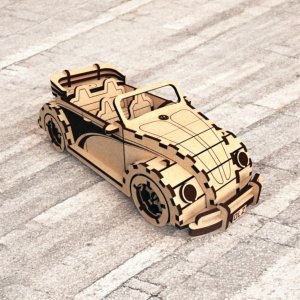 Laser Cut Volkswagen Fusca Beetle Convertible 3D Wood Model Kit