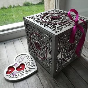 Laser Cut Wedding Card Box and Wedding Ring Tray