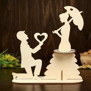 Laser Cut Wedding Proposal Napkin Holder | Romantic Table Centerpiece Decor