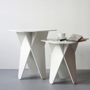 Laser Cut Wedge Side Wooden Table