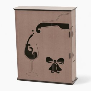 Laser Cut Wine Packaging Gift Box Vector