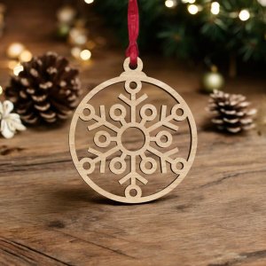 Laser Cut Winter Snowflake Bauble Vector