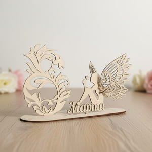 Laser Cut Womens Day Angel Tabletop Decoration Stand