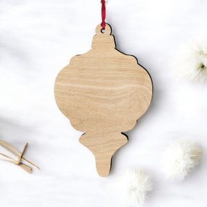 Laser Cut Wood Christmas Ornament Craft Shape Vector