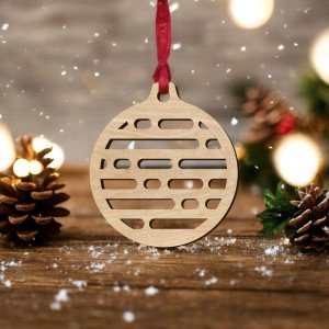 Laser Cut Wood Christmas Tree Ornament Vector