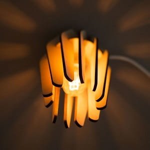 Laser Cut Wood Slats Hanging Lamp for Home Decor
