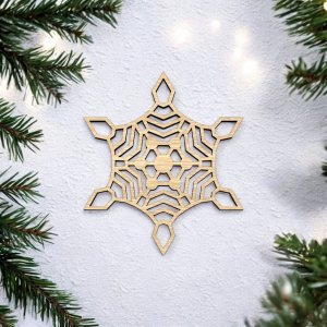 Laser Cut Wood Snowflake Wall Decor Vector