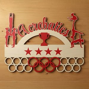 Laser Cut Wooden Acrobatics Medal Display Hanger