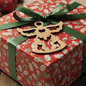 Laser Cut Wooden Angel Christmas Tree Decoration