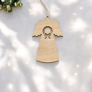 Laser Cut Wooden Angel Christmas Tree Ornament Vector