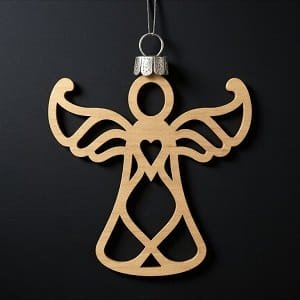 Laser Cut Wooden Angel Christmas Tree Ornament