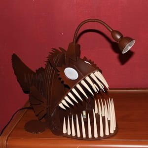 Laser Cut Wooden Angler Fish Lamp