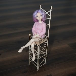 Laser Cut Wooden Barbie Doll Throne Chair