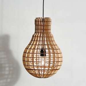 Laser Cut Wooden Bulb Lamp Shade