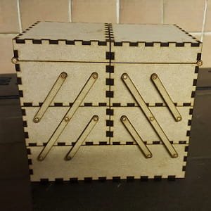 Laser Cut Wooden Cantilever Tool Box Organizer
