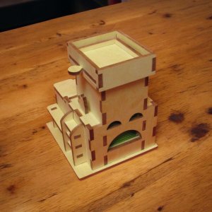 Laser Cut Wooden Castle Tea Bag Organizer Vector