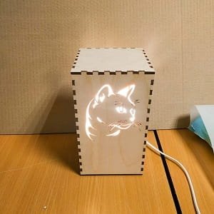 Laser Cut Wooden Cat Light Box