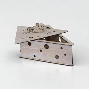 Laser Cut Wooden Cheese Wedge Gift Box