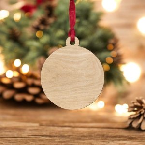 Laser Cut Wooden Christmas Bauble Blank Vector