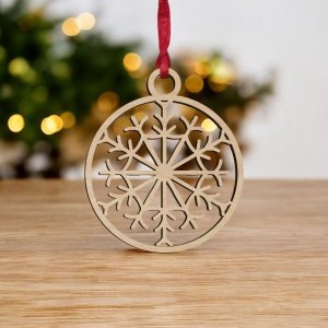 Laser Cut Wooden Christmas Tree Ornament Vector