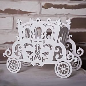 Laser Cut Wooden Cinderella Carriage Centerpiece