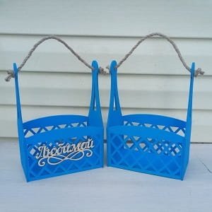 Laser Cut Wooden Decorative Basket with Rope Handles