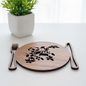 Laser Cut Wooden Decorative Placemat Trivet