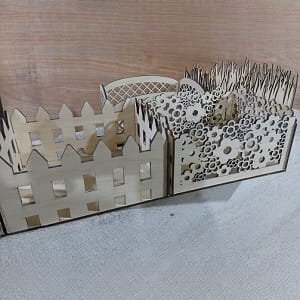 Laser Cut Wooden Decorative Storage Basket Collection