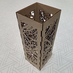 Laser Cut Wooden Desk Lantern with Abstract Pattern