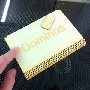 Laser Cut Wooden Domino Game Box and Pieces
