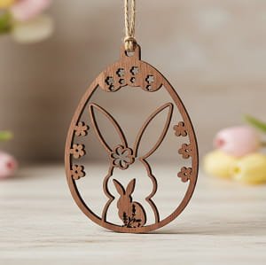 Laser Cut Wooden Easter Bunny Craft Ornament
