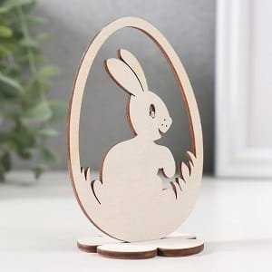 Laser Cut Wooden Easter Bunny Egg Decoration