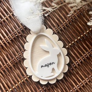 Laser Cut Wooden Easter Bunny Gift Tag
