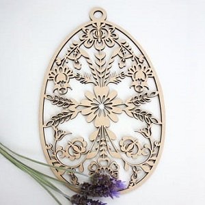 Laser Cut Wooden Easter Egg Ornament