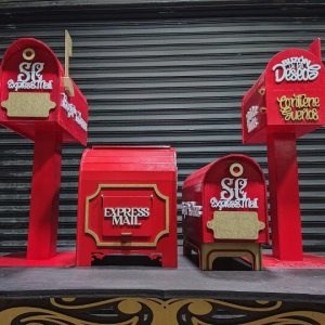 Laser Cut Wooden Express Mail Box Set Vector